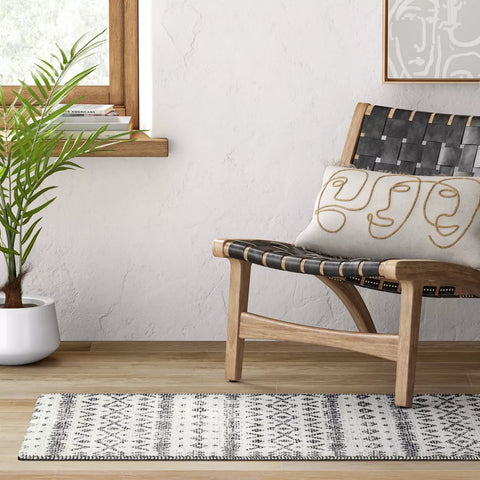 Threshold Black & White Washable Luna Aztec Diamond Printed Rug | Threshold In Lebanon