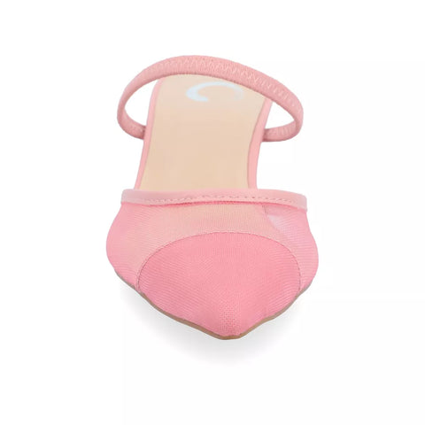 Journee Collection Women's Pink Allana Slip On Kitten Mule Pump Heels | Journee Collection In Lebanon
