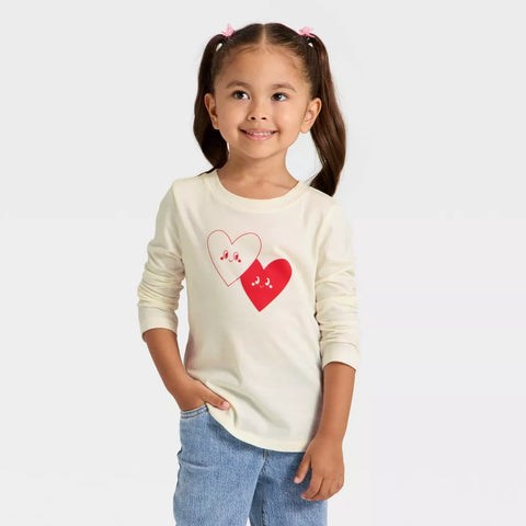 Cat & Jack Girl's Off-White Long Sleeve Graphic Blouse | Cat & Jack In Lebanon
