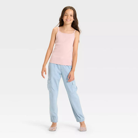 Cat & Jack Girl's Light Mauve Fitted Ribbed Tank Top | Cat & Jack In Lebanon