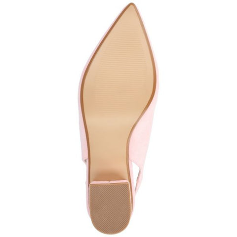 Journee Collection Women's Pink Sylvia Sling Back Covered Block Heeled Sandals | Journee Collection  in Lebanon