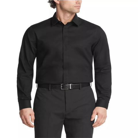Calvin Klein Men's Black Steel+ Stretch Button Down Dress Shirt |Calvin Klein In Lebanon