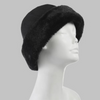 Isotoner Women's Black Recycled Microsuede Fur Trim Hat