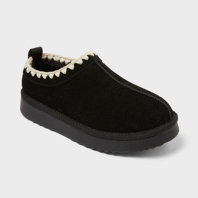Cat & Jack Women's Black Genuine Suede Clog Slippers | Cat & Jack In Lebanon
