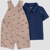 Carter's Just One You Baby Boy's Beige & Navy 2pc Shark Shortalls | Carter's Just One You In Lebanon