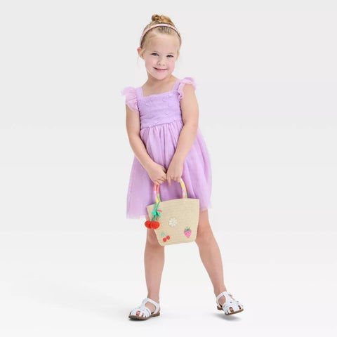 Cat & Jack Baby Girl's Lilac Embroidered Tulle Dress With Diaper - 2pc | Cat & Jack In Lebanon