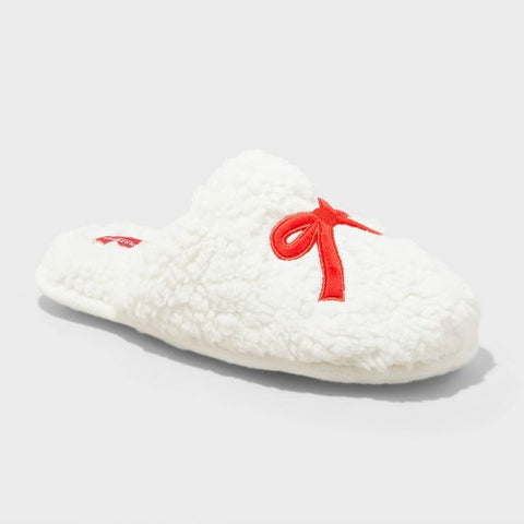 Wondershop Women's Red Fleece Bow Scuff Slippers |Wondershop In Lebanon