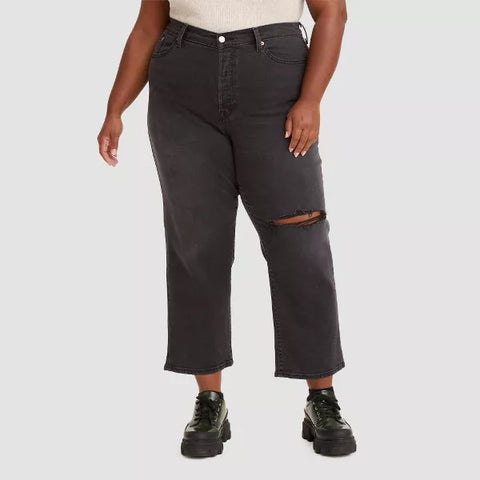 Levi's Women's Black High-Rise Wedgie Straight Cropped Jeans |Levi's In Lebanon