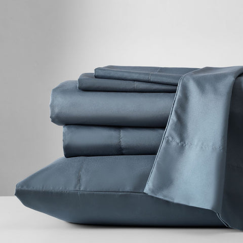 Kenneth Cole New York Queen Denim Blue Brushed Microfiber 6 pcs Bed Sheet Sets | Kenneth Cole In Lebanon