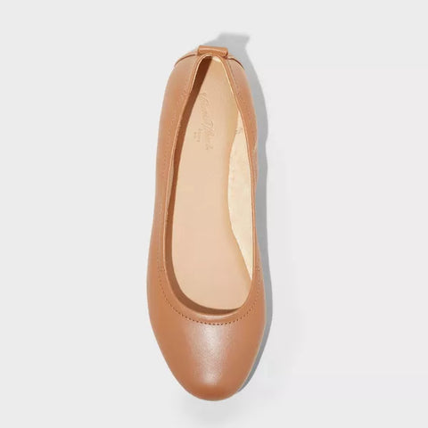 Universal Thread Women's Brown Danielle Scrunch Ballet Casual Shoes |Universal Thread In Lebanon