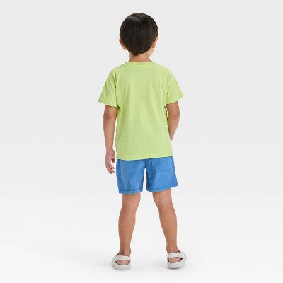 Disney Baby Boy's Green 2pc Toy Story Woody Buzz Lightyear Rex Pocket T-Shirt & Brushed Active Shorts Set  | Disney  in Lebanon
