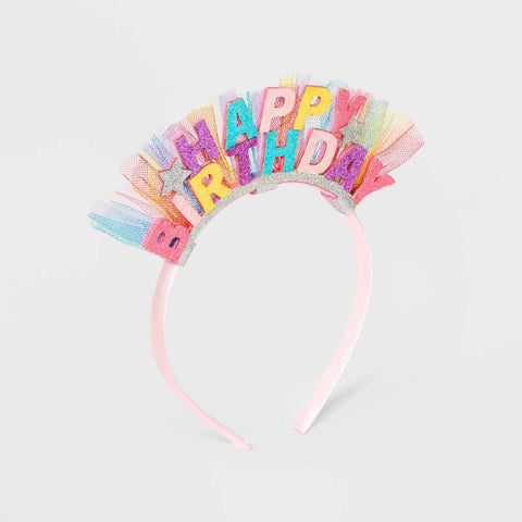 Cat & Jack Girl's Multicolor Glitter 'Happy Birthday' Headband |Cat & Jack In Lebanon