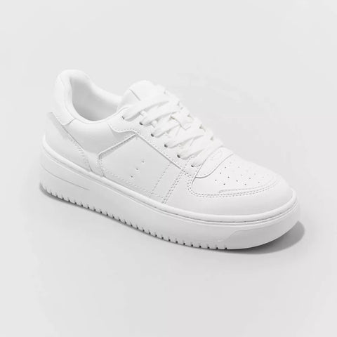 Wild Fable Women's White Lola Lace-Up Sneakers | Wild Fable In Lebanon