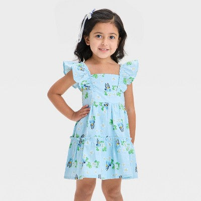 Bluey Girl's Light Blue Swiss Dot Dress  |Bluey in Lebanon