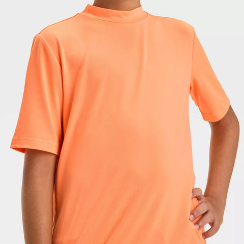 Cat & Jack Boy's Orange Short Sleeve Solid Daytime Rash Guard T-Shirt|Cat & Jack In Lebanon