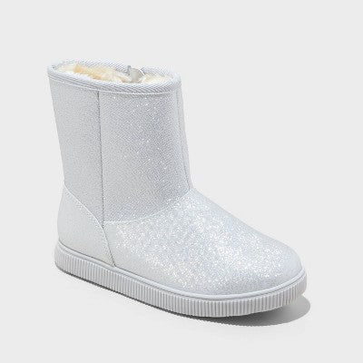 Cat&Jack Women's Silver Glitter Shearling Style Boots| Cat&Jack in Lebanon