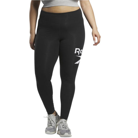Reebok Women's Black Plus Size Identity Training Pull-On Logo Leggings |Reebok In Lebanon