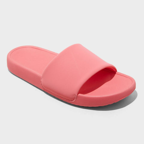 Pink slide sandal on a light gray background