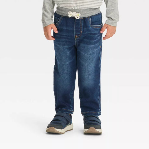 Cat & Jack Boy's Blue Denim Pull-On Straight Fit Jeans | Cat & Jack In Lebanon