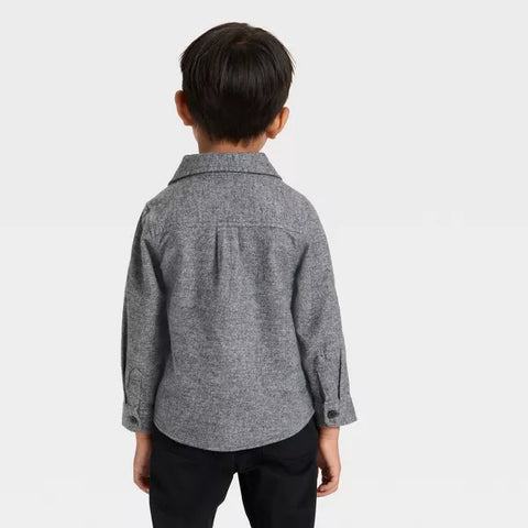 Cat & Jack Baby Boy's Grey Long Sleeve Woven Button-Down Shirt | Cat & Jack In Lebanon