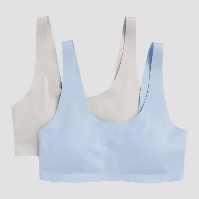Hanes Girl's Baby Blue & Beige Pack Of 2 Bonded Comfort Bra | Hanes In Lebanon