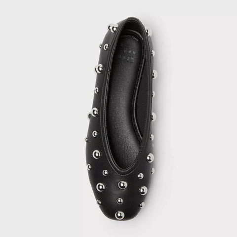 A New Day Women's Black Sammie Studded Ballet Flats|A New Day In Lebanon