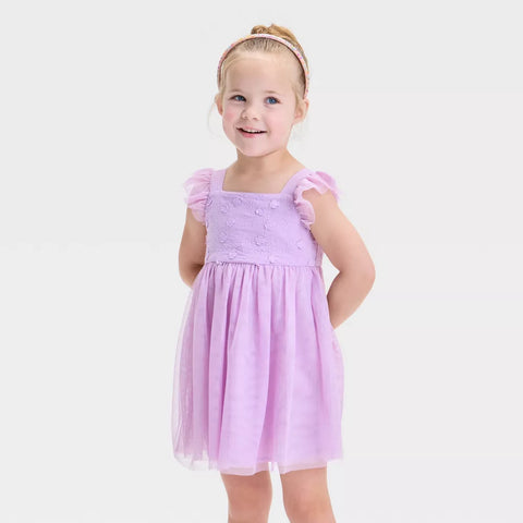 Cat & Jack Baby Girl's Lilac Embroidered Tulle Dress With Diaper - 2pc | Cat & Jack In Lebanon