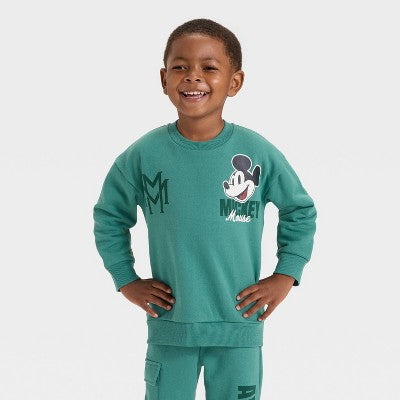 Disney  Boy's Green 2pc Disney Mickey Mouse Fleece Pullover and Bottom Pajama Set   |Disney  in Lebanon