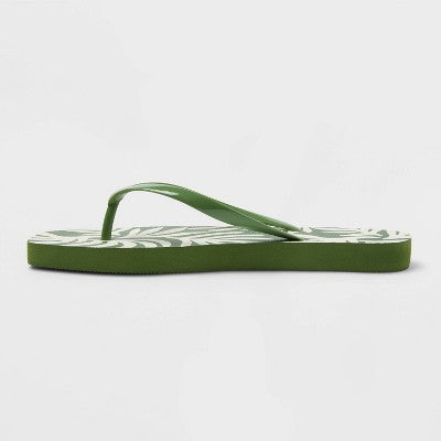 Shade & Shore Women's Green Palmer Square Toe Flip Flops Slipper |Shade & Shore In Lebanon