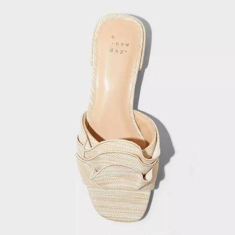 A New Day Women's Beige Lyta Raffia Ruffle Slippers | A New Day  In Lebanon
