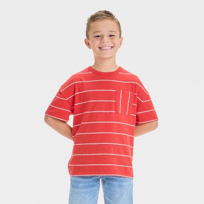 Cat & Jack Boy's Red & White Striped T-Shirts | Cat & Jack In Lebanon