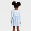 Cat & Jack Girl's Light Blue Long Sleeve Sparkle Ribbed Tulle Dress | Cat & Jack In Lebanon