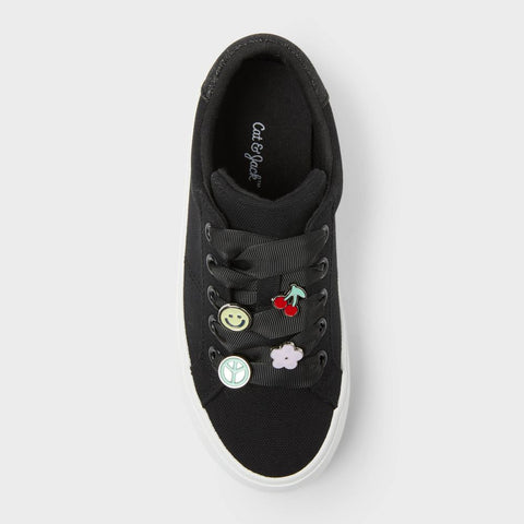 Cat & Jack Girl's Black Wren Platform Charm Sneakers|Cat & Jack In Lebanon