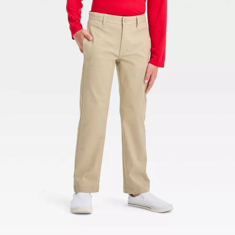 Cat & Jack Boy's Khaki Straight Fit Uniform Pants | Cat & Jack In Lebanon
