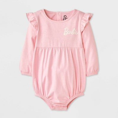 Barbie Baby Girl's Pink  Long Sleeve Bubble Romper |Barbie in Lebanon