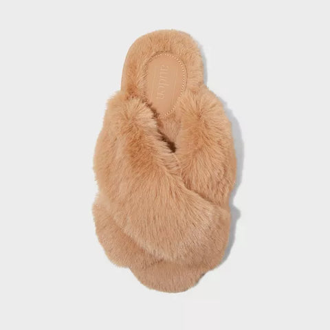 Auden Women's Tan Paris Crossband Slide Slippers |Auden In Lebanon