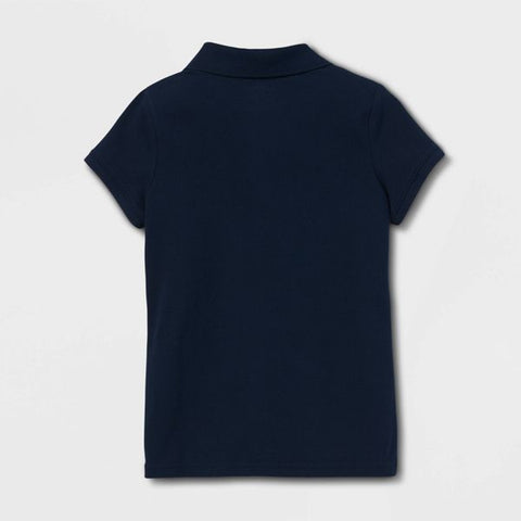 Cat & Jack Girl's Navy Short Sleeve Pique Uniform Polo Neck T-Shirt | Cat & Jack In Lebanon