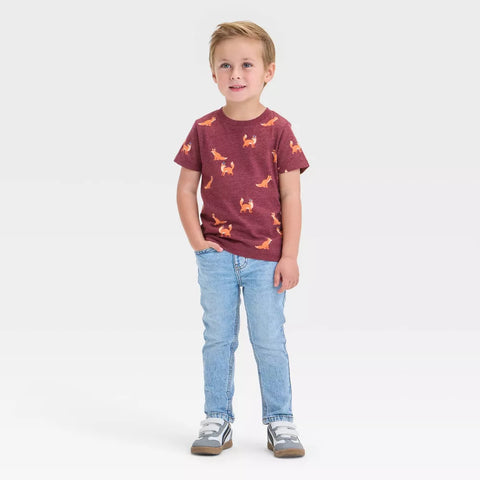 Cat & Jack Baby Boy's Light Wash Button-Front Slim Leg Denim Pants | Cat & Jack In Lebanon