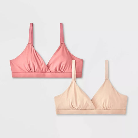 Art Class Girl's Sand Beige/Rose Red 2pk Fits All Triangle Bra | Art Class In Lebanon