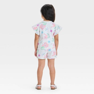 Disney Girl's White 2pcs Ariel The Little Mermaid Top & Skort Set | Disney In Lebanon
