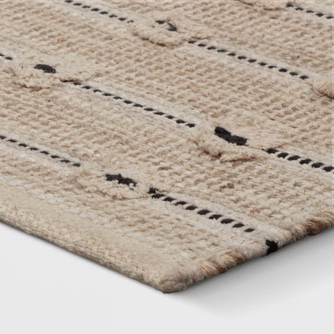 Threshold Black & Beige Woven Striped Flatweave Rug |Threshold In Lebanon