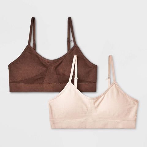 Art Class Girl's Beige & Brown Solid 2pk Seamless Bra |Art Class In Lebanon