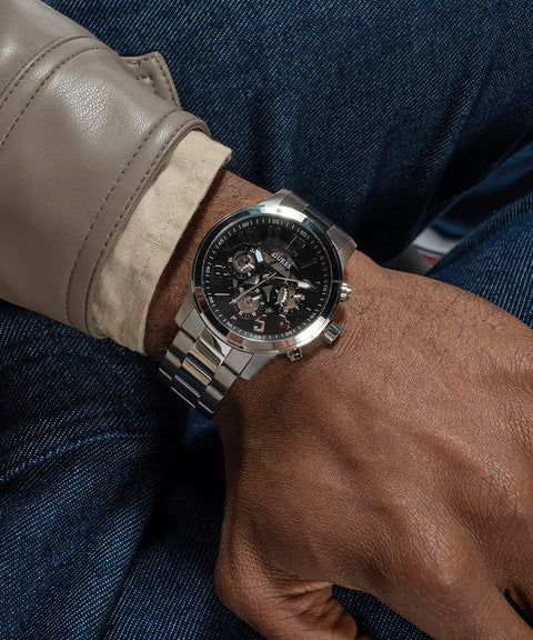 GUESS Men's Silver Tone Multi-function Watch | GUESS  In Lebanon