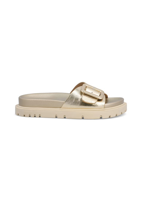 Mia Women's Gold Gya Slip-On Flat Slipper |Mia In Lebanon