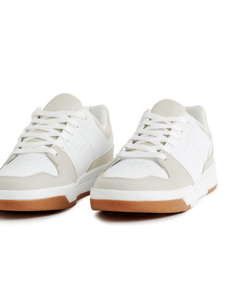 Celio Men's White & Gray Essential Low-Top Sneakers |Celio In Lebanon