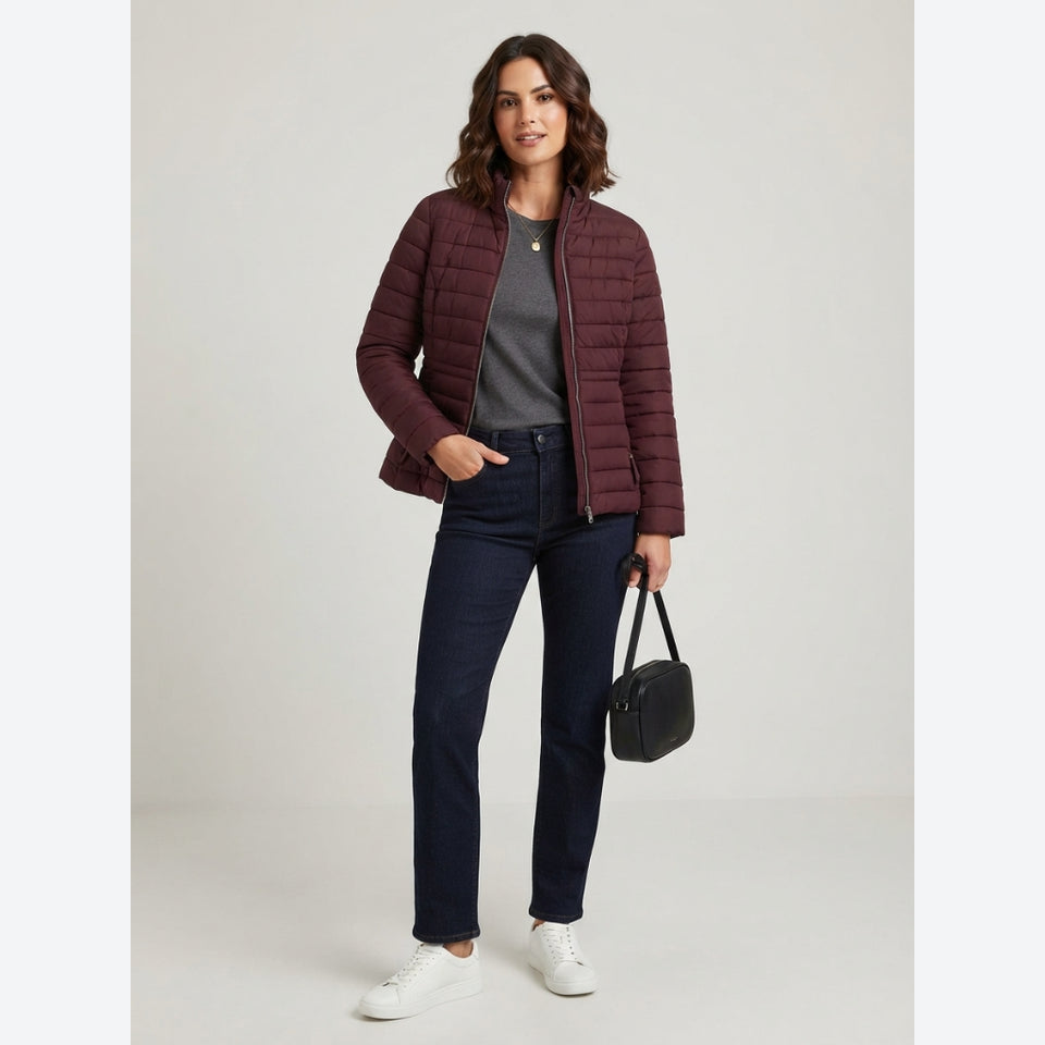 Nautica Women's Deep Burgundy Lightweight Puffer Jacket