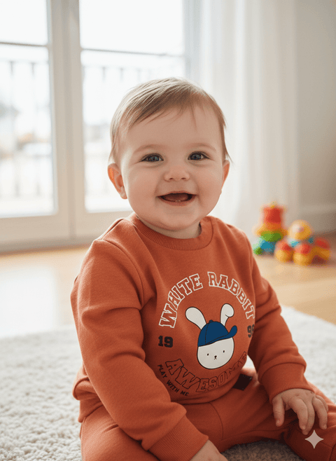 Sinsay Baby Boy's Orange Sweatshirt With Print | Sinsay In Lebanon