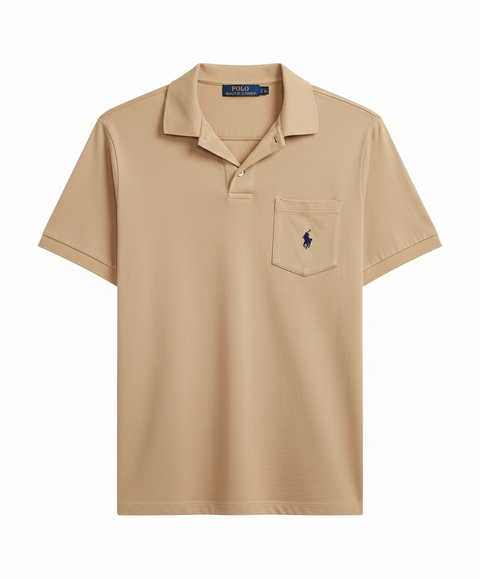 Polo Ralph Lauren Men's Beige Short Sleeve Pocket Polo Shirt | Polo Ralph Lauren in Lebanon