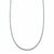 A silver-toned box chain necklace displayed in a U-shape against a plain white background.