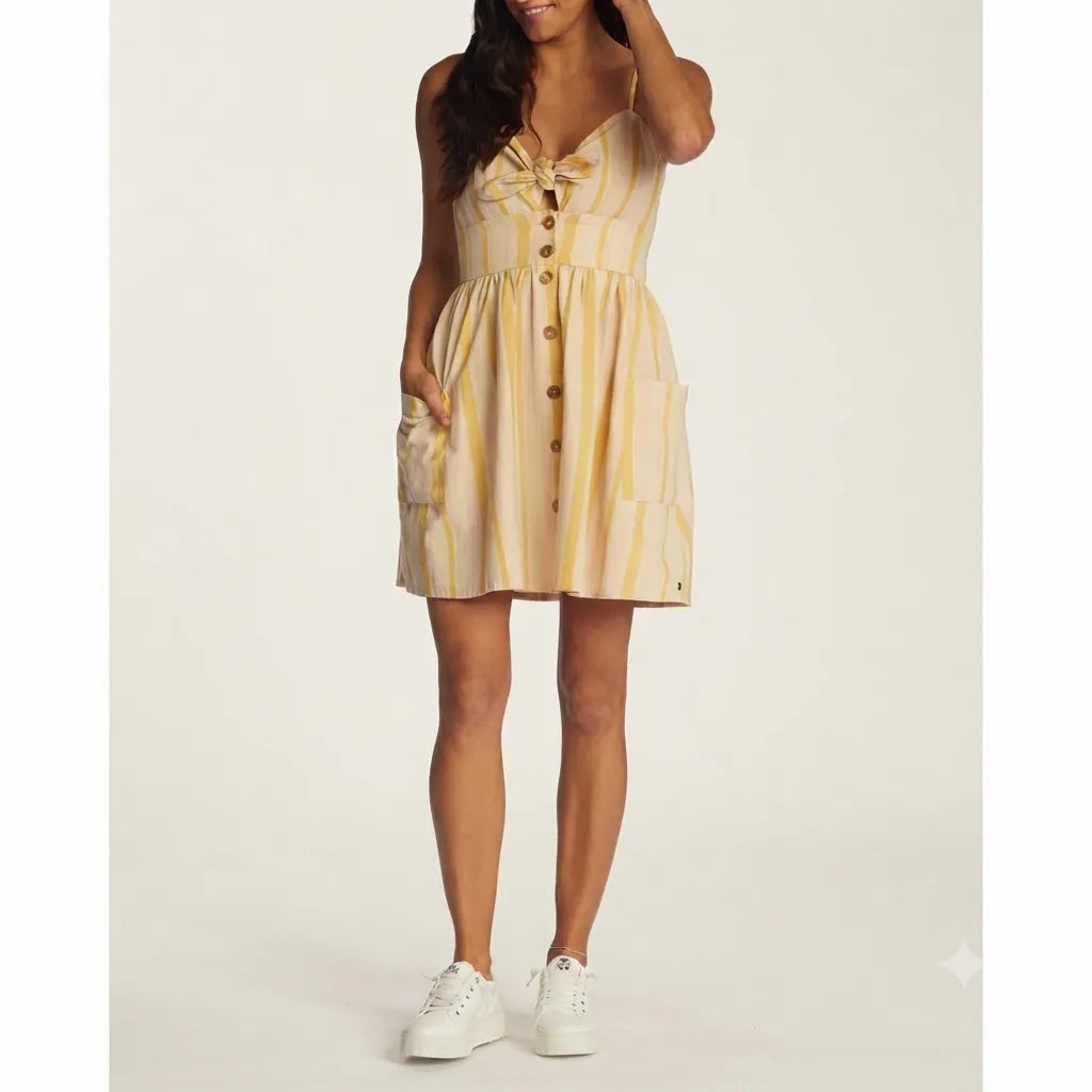 Roxy Women's Multicolor Under the Cali Sun Summer Striped Dress